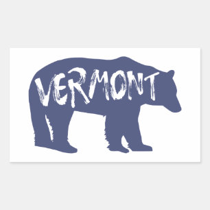 Pegatina Rectangular Vermont Bear