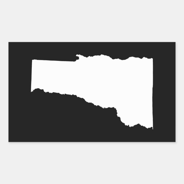 Pegatina Rectangular Vermont en blanco y negro (Anverso)