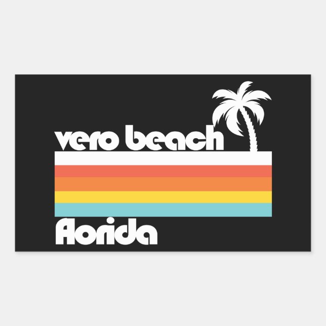 Pegatina Rectangular Vero Beach Florida (Anverso)