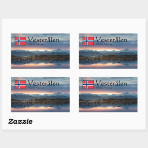 Pegatina Rectangular Vesteralen Noruega Souvenir