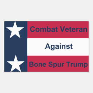 Pegatina Rectangular Veterano de combate contra Trump