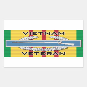Pegatina Rectangular Veterano del CIB Vietnam