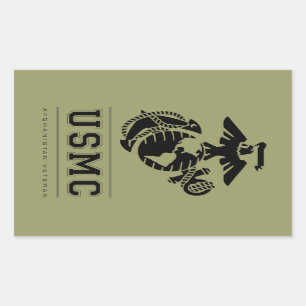 Pegatina Rectangular Veterano del USMC Afganistán