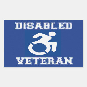 Pegatina Rectangular Veterano discapacitado
