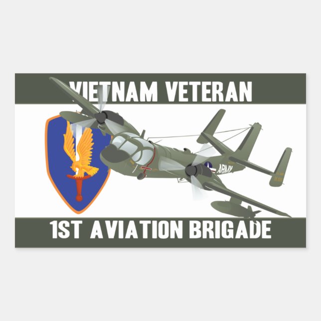 Pegatina Rectangular Veterano vietnamita Mohawk (Anverso)