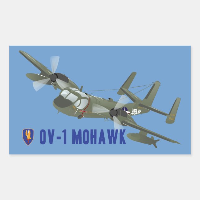 Pegatina Rectangular Veterano vietnamita Mohawk (Anverso)