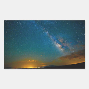 Pegatina Rectangular Vía láctea sobre Taos, New México
