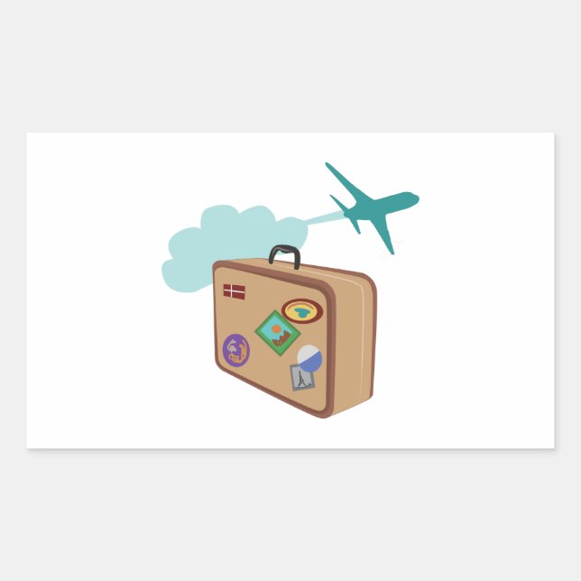 Pegatina Rectangular Viaje (Anverso)