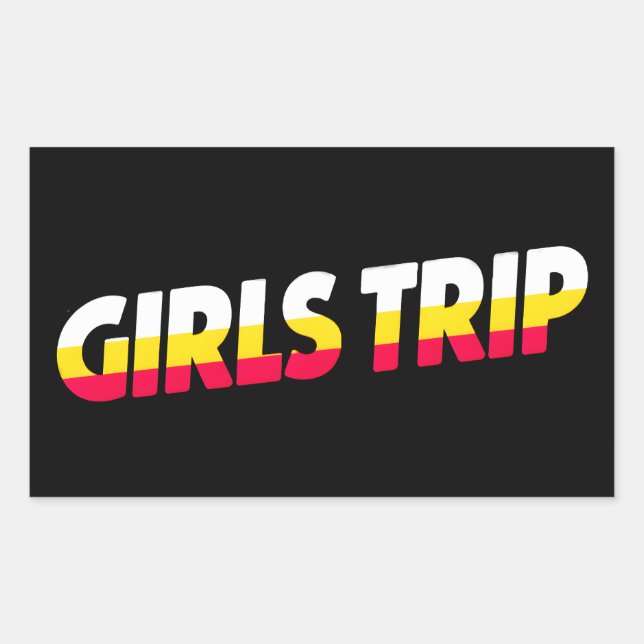 Pegatina Rectangular Viaje de chicas (Anverso)