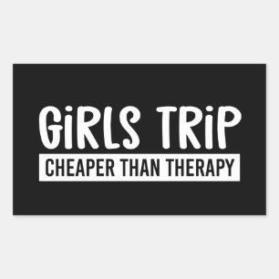 Pegatina Rectangular Viaje de chicas más barato que Chicas de terapia V