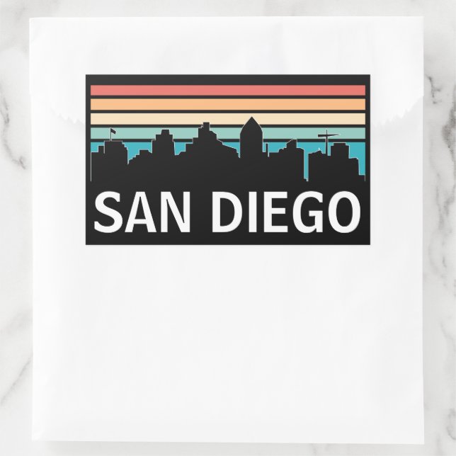 Pegatina Rectangular Viaje de cosecha de vinos de San Diego California (Bolso)