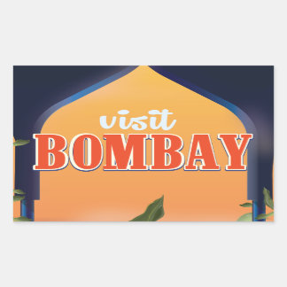 Pegatina Rectangular Viaje de la Vieja Bombay.