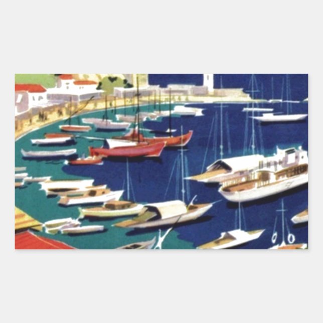 Pegatina Rectangular Viajes de época Atenas Grecia (Anverso)