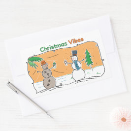 Pegatina Rectangular Vibes navidades de una parte del mundo