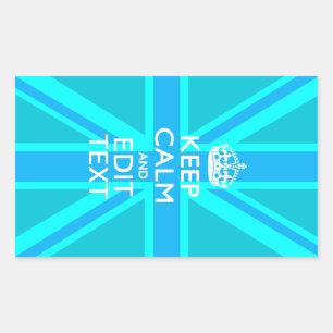 Pegatina Rectangular Vibrante Blue Aqua Mantén Tranquilo Tu Sindicato D