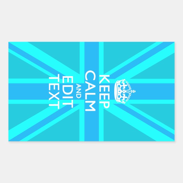 Pegatina Rectangular Vibrante Blue Aqua Mantén Tranquilo Tu Sindicato D (Anverso)
