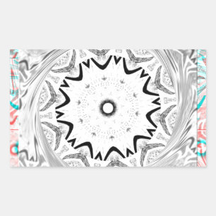 Pegatina Rectangular Vibrante cultura africana: Una fusión rosa y cian