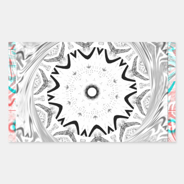 Pegatina Rectangular Vibrante cultura africana: Una fusión rosa y cian (Anverso)