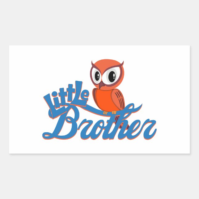 Pegatina Rectangular Vibrante Owl Little Brother (Anverso)