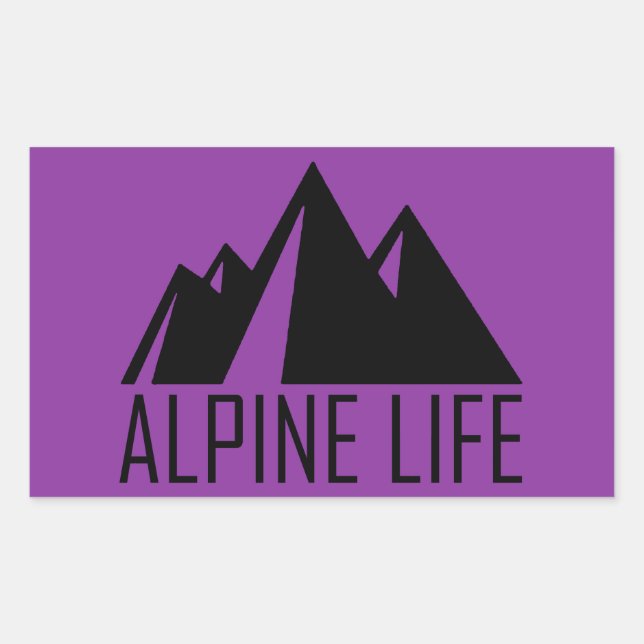 Pegatina Rectangular Vida alpina (Anverso)