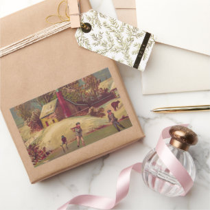 Pegatina Rectangular Vida de cosecha estadounidense