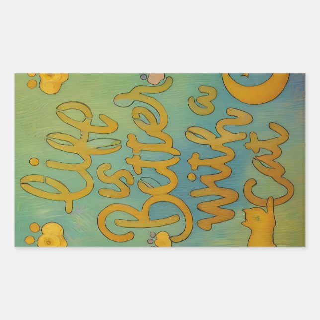 Pegatina Rectangular Vida del gato (Anverso)