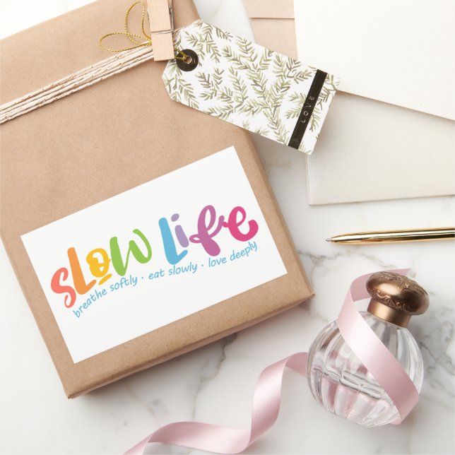 Pegatina Rectangular Vida lenta (Regalar)