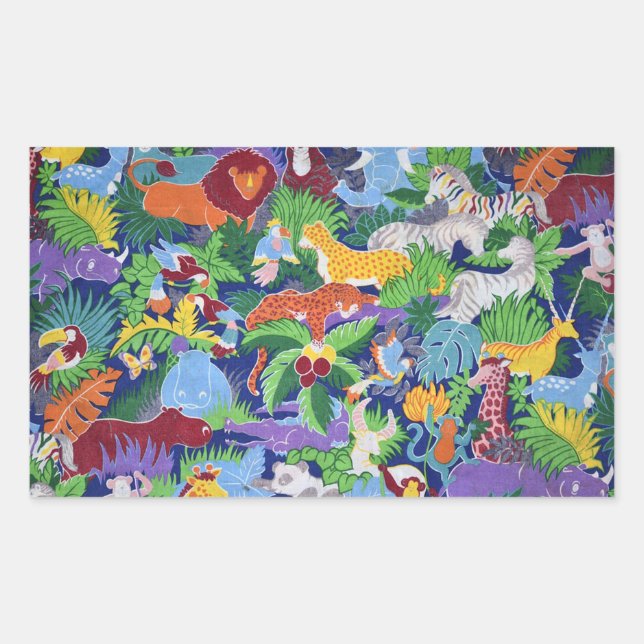 Pegatina Rectangular Vida silvestre (Anverso)