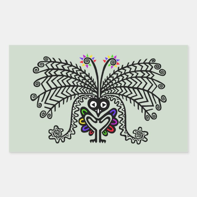 Pegatina Rectangular Vida silvestre - Songbird - LyreBIRD - Naturaleza  (Anverso)