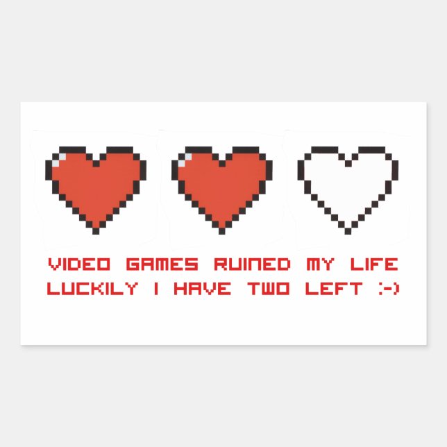 Pegatina Rectangular Videojuegos (Anverso)