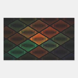 Pegatina Rectangular Vidrio manchado