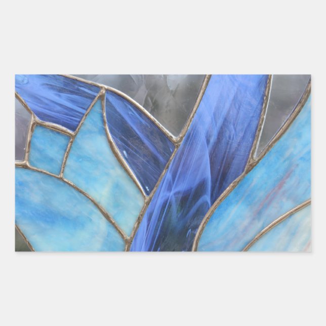 Pegatina Rectangular Vidrio manchado (Anverso)