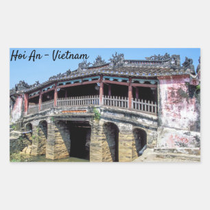 Pegatina Rectangular Viejo puente cubierto japonés en Hoi An - Vietnam