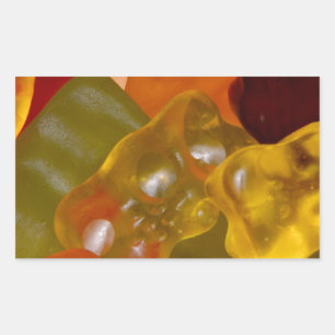 Pegatina Rectangular Viele bunte Gummibärchen
