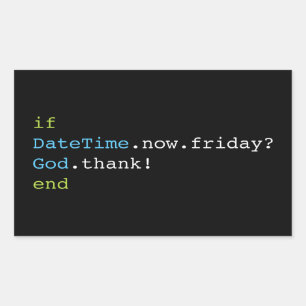 Pegatina Rectangular viernes