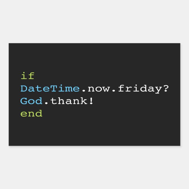 Pegatina Rectangular viernes (Anverso)