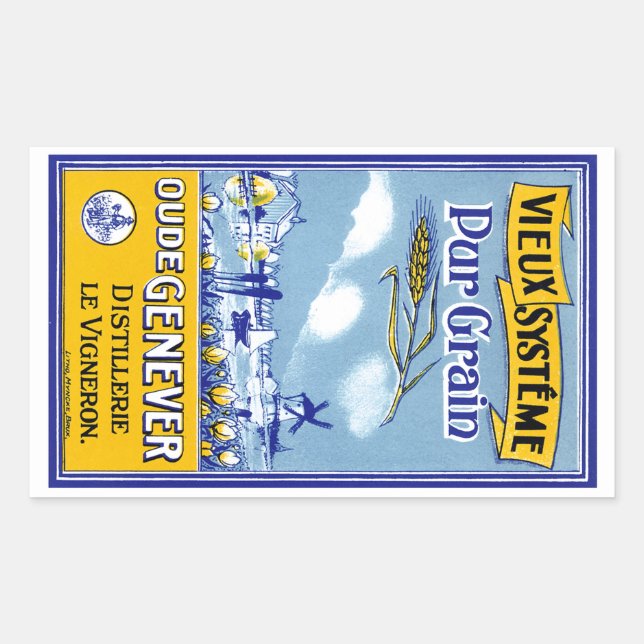 Pegatina Rectangular Vieux Systeme Pur Grain (Anverso)