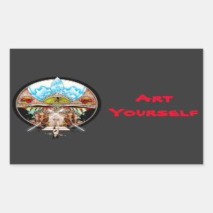 Pegatina Rectangular Villa Tiki