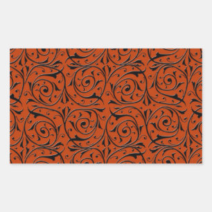 Pegatina Rectangular Viñas negras giratorias sobre naranja cobre