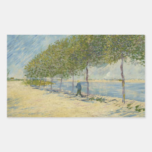 Pegatina Rectangular Vincent van Gogh - A lo largo del Sena