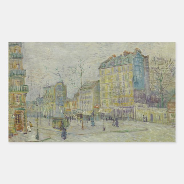 Pegatina Rectangular Vincent van Gogh - Boulevard de Clichy (Anverso)