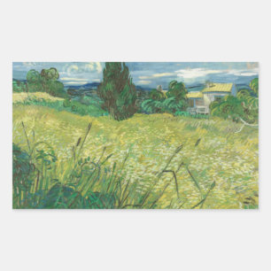 Pegatina Rectangular Vincent van Gogh - Campo verde