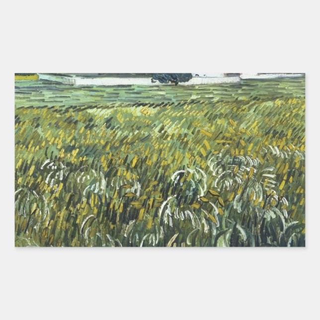 Pegatina Rectangular Vincent van Gogh - Casa en Auvers (Anverso)