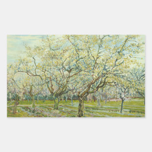 Pegatina Rectangular Vincent van Gogh - El huerto blanco