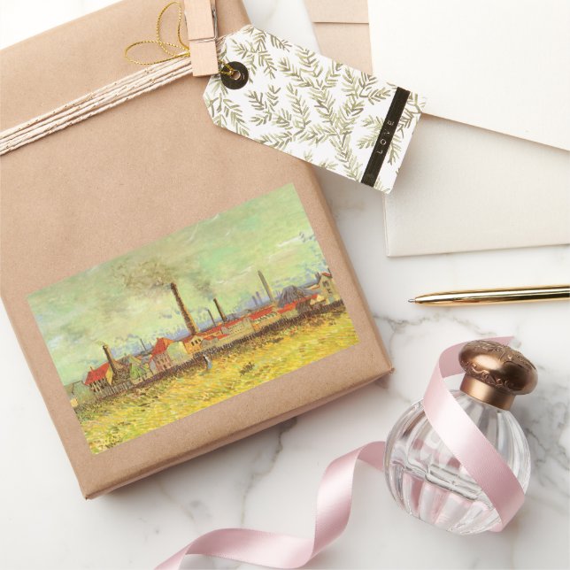 Pegatina Rectangular Vincent van Gogh - Fábricas de Asnieres (Regalar)