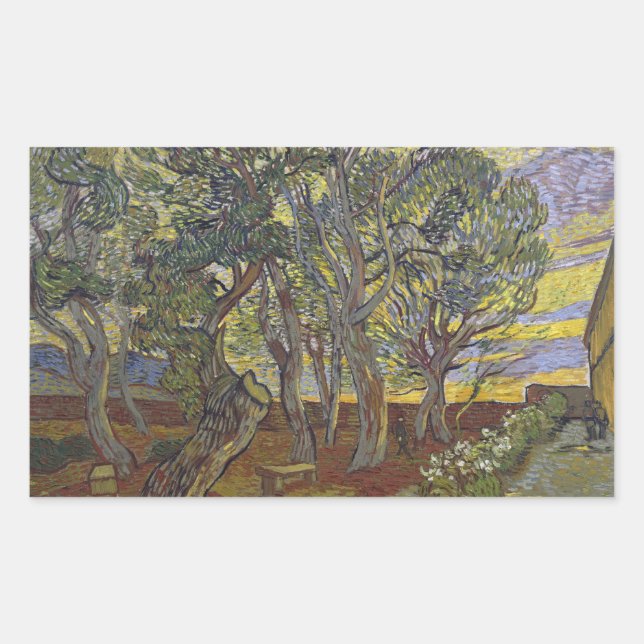 Pegatina Rectangular Vincent van Gogh - La cosecha (para Emile Bernard) (Anverso)