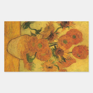 Pegatina Rectangular Vincent van Gogh Naturaleza Muerta Florero con 15