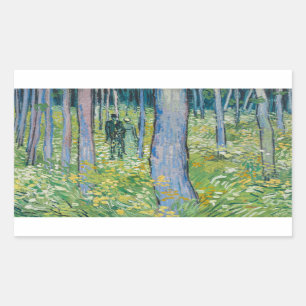 Pegatina Rectangular Vincent van Gogh - Subcrecimiento con dos figuras