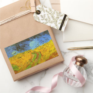 Pegatina Rectangular Vincent van Gogh Wheat Field with Crows