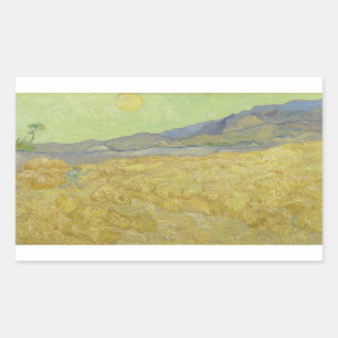 Pegatina Rectangular Vincent van Gogh - Wheatfield con un pañal